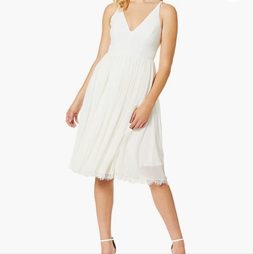 Dress the population alicia dress Sz XS sleeveless off white party A37